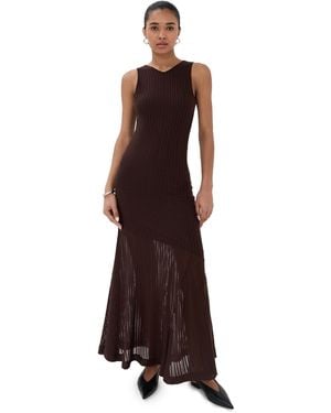 BITE STUDIOS Spacia Sheer Structured Tank Dress - Brown