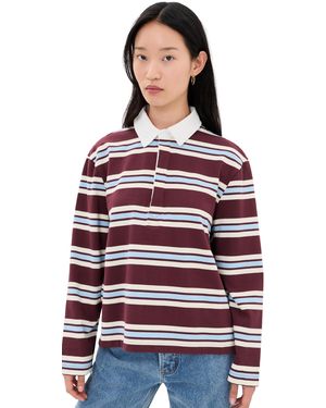 Joe's Jeans The Dylan Oversized Rugby Shirt - Red