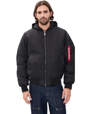 Alpha Industries Oxford Nylon Hooded Relaxed Fit Jacket - Blue