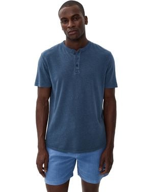 Marine Layer Hemp Cotton Henley - Blue