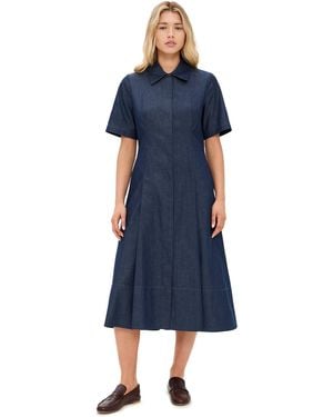 Vince Denim Short Sleeve Shirt Dress - Blue