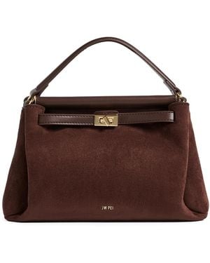 JW PEI Carmen Faux Suede Top Handle Bag - Brown