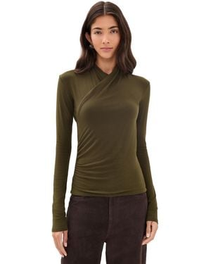 Vince Long Sleeve Fixed Wrap Top - Multicolour