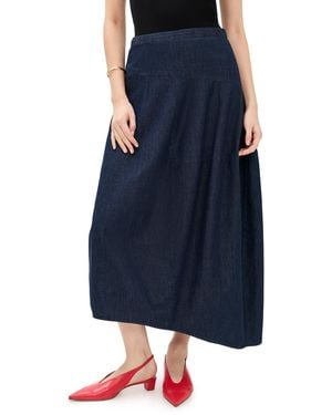 Tibi Lightweight Denim Asymmetrical Balloon Skirt - Blue