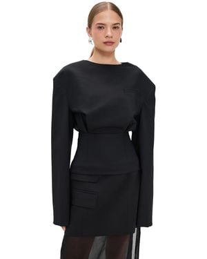 A.W.A.K.E. MODE A. W.A. K.E. Mode Tailored Top - Black