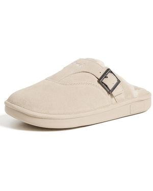 Brunch Amour Suede Shearling Slippers - White