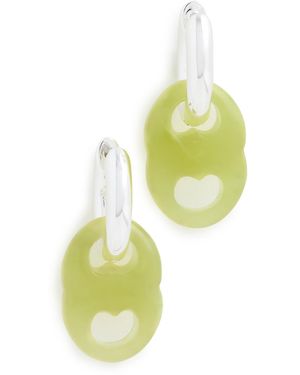 Tory Burch Gemini Link Small Hoop Earrings - White