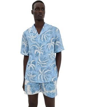 Tombolo Palm Fronds Shirt - Blue