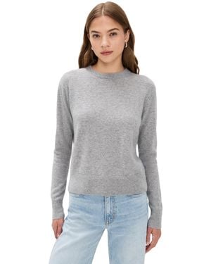 White + Warren Cashmere Crew Pullover - Grey