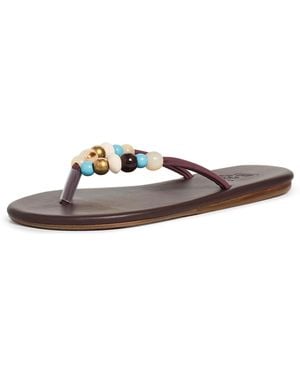 Ancient Greek Sandals Saionara Bead Flip Flops - Black