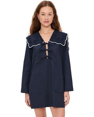Sea Marie Embroidery Dress - Blue