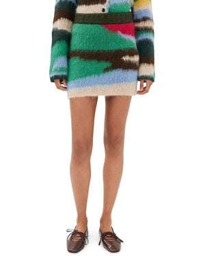 The Elder Statesman Topo Jacquard Skirt - Green