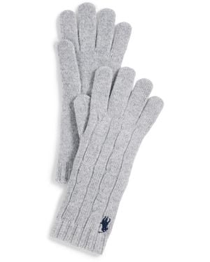 Polo Ralph Lauren Wool Cashmere Classic Cable Gloves - White