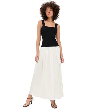 La Ligne Knit Tank Top Dress With Skirt - White