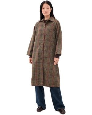 Marine Layer Hayes Houndstooth Trench Coat - Multicolor