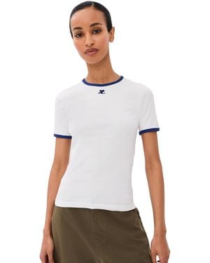 Courreges Signature Contrast T-Shirt - White