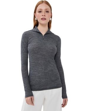 Jil Sander Long Sleeve Quarter Zip - Black