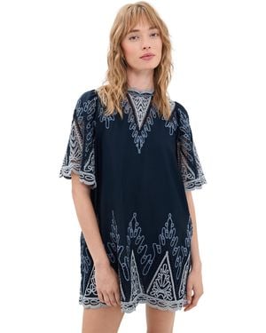 Sea Vali Embellished Mini Dress - Blue