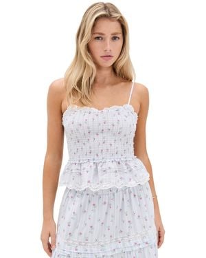 LoveShackFancy Marzenia Top - White