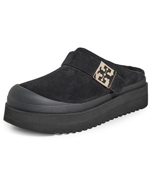 Tory Burch Mellow Shearling Platform Mules - Black