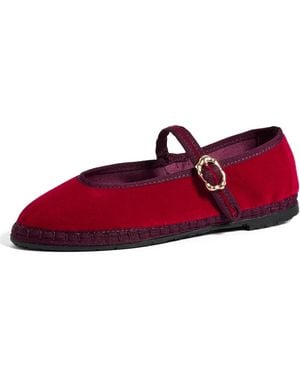 Flabelus Pierre Mary Jane Flats - Red