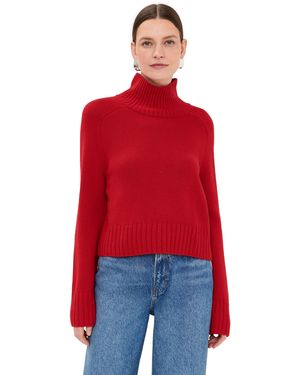Reformation Brooke Cashmere Cropped Turtleneck - Red