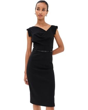 Black Halo Jackie O Belted Dress - Black