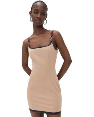 L'Agence Jettie Leather Trim Dress - Multicolour