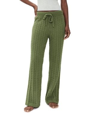 Pj Salvage Cozy Chenille Cable Knit Pajama Pants - Green