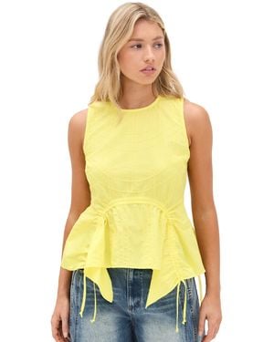 Sea Camden Cotton Poplin Tank Top - Yellow