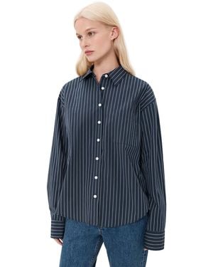 GOOD AMERICAN The Poplin Easy Shirt - Blue