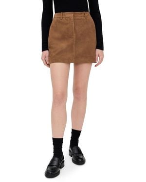 Theory Mini Suede Trouser Skirt - Black
