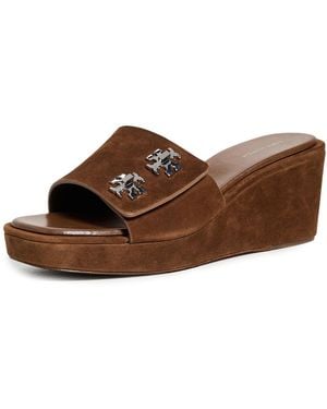 Tory Burch Turnlock Wedge Sandals 60Mm - Brown