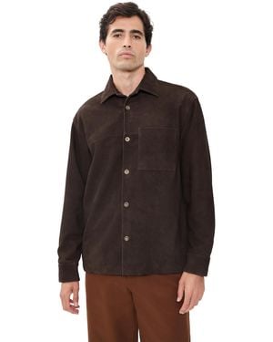 NN07 Freddy Suede Overshirt - Black