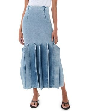 A.W.A.K.E. MODE A. W.A. K.E. Mode Denim Skirt With Panel Detail - Blue