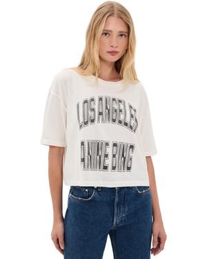 Anine Bing Johnny Cropped Tee - White