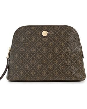 Tory Burch T Monogram Coated Canvas Dome Cosmetic Case - Multicolour