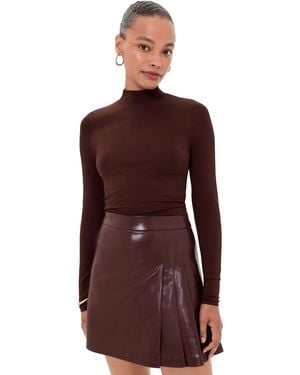 Alice + Olivia Chara Faux Leather Pleated Mini Dress - Red