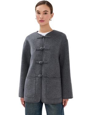 Rohe Mandarin Double Faced Wool Jacket - Grey