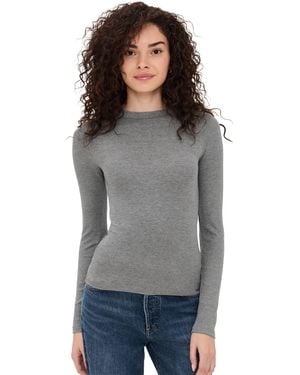 Madewell Drapey Rib Long Sleeve Tee - Black