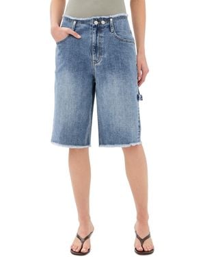 Tibi Classic Wash Newman Shorts - Blue