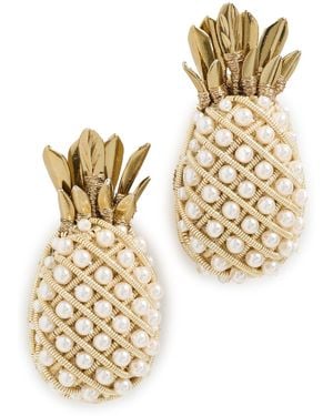 Deepa Gurnani Pineapple Earrings - Metallic