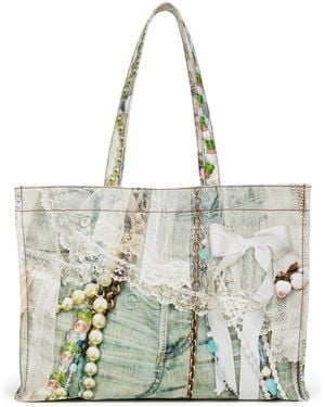 Acne Studios Logo Shoulder Tote Bag - White