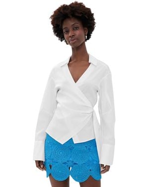 Simon Miller Anya Poplin Wrap Top - White