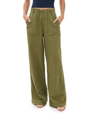 GOOD AMERICAN Lite Linen Pants - Green
