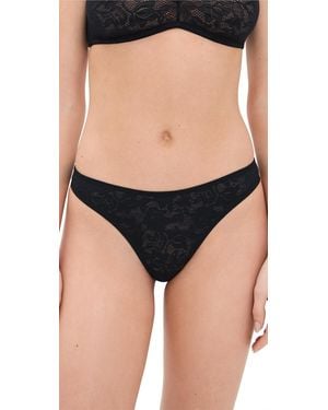 Eberjey Soft Stretch Recycled Lace Thong - Black