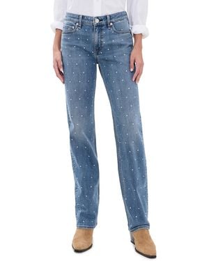 Rag & Bone Harlow Low Rise Slim Straight Jeans - Blue