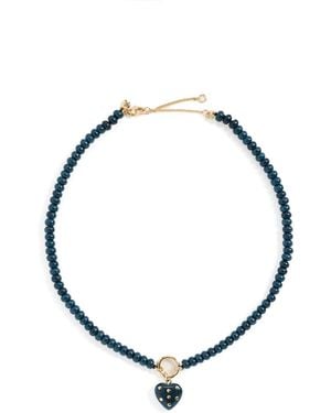 Madewell Polka Dot Stone Heart Charm Necklace - Multicolor