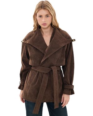 Bardot Veronica Faux Suede Jacket - Brown