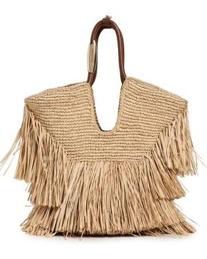 Zimmermann Goldentime Small Fringe Tote - Natural